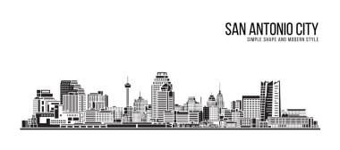 Cityscape Building Abstract Simple shape and modern style art Vector design - San Antonio city