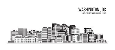 Cityscape Building Abstract Simple shape and modern style art Vector design - Washington city , DC