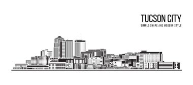 Cityscape Building Abstract Simple shape and modern style art Vector design -  Tucson city