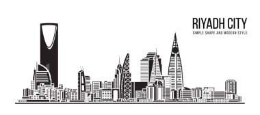 Cityscape Building Abstract Simple shape and modern style art Vector design -  Riyadh city