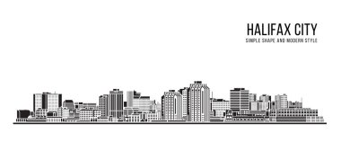 Cityscape Building Abstract Simple shape and modern style art Vector design - Halifax city
