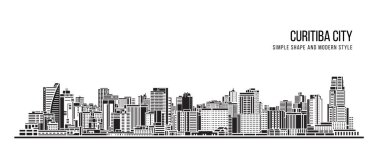 Cityscape Building Abstract shape and modern style art Vector design -  Curitiba city (brazil)