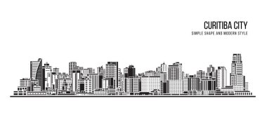 Cityscape Building Abstract shape and modern style art Vector design -  Curitiba city (brazil) clipart