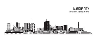 Cityscape Building Abstract shape and modern style art Vector design -  Manaus city (brazil)