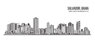 Cityscape Building Abstract shape and modern style art Vector design -  Salvador city , Bahia (brazil)