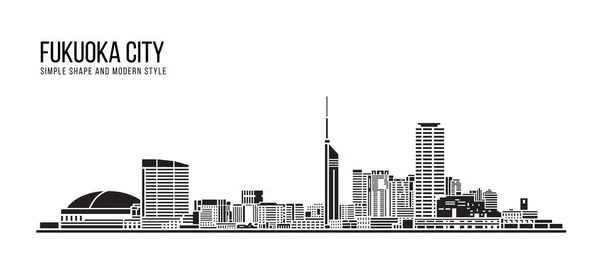 Cityscape Building Abstract Simple Shape Modern Style Art Vector Design — Vettoriale Stock