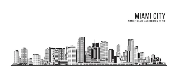 Cityscape Building Abstract Simple Shape Modern Style Art Vector Design — Stok Vektör