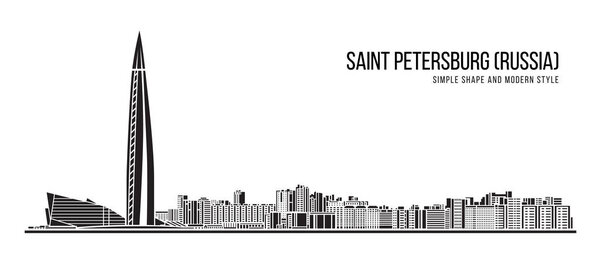 городской пейзаж здания абстрактной формы и современного стиля арт-векторного дизайна - Санкт-Петербург (Россия)