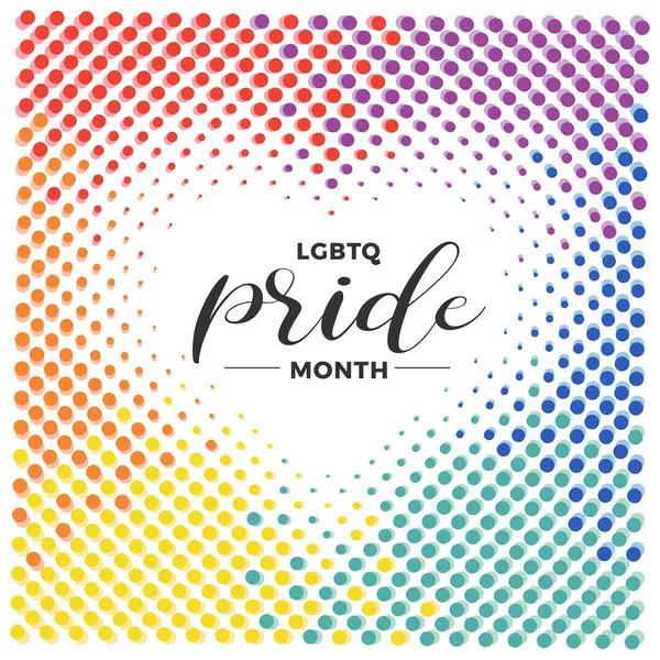 Lgbtq Pride Month Banner Text Abstract Colorful Circle Bubble Motion — Stok Vektör