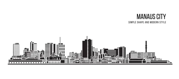 Сити Застройка Форма Вектор Современного Искусства Mani City Бравурный — стоковый вектор