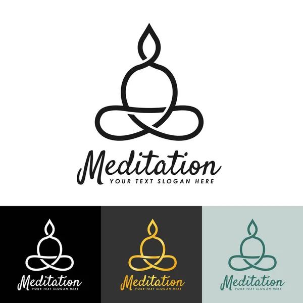 Meditation Logo Buddha Logo Line Simple Style Vector Design — Wektor stockowy