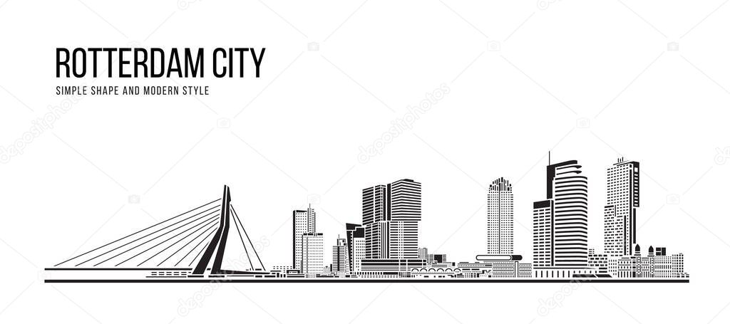 Cityscape Building Abstract Simple shape and modern style art Vector design - Rotterdam city