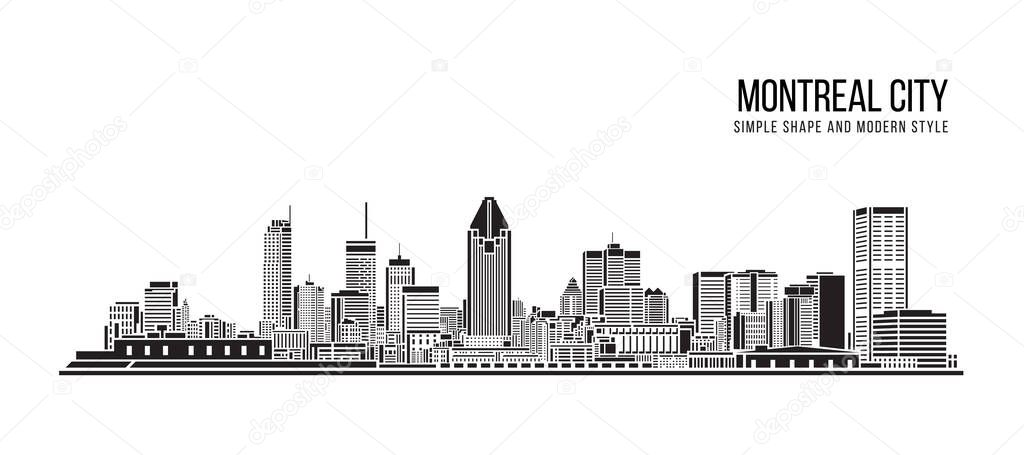 Cityscape Building Abstract Simple shape and modern style art Vector design - Montreal city