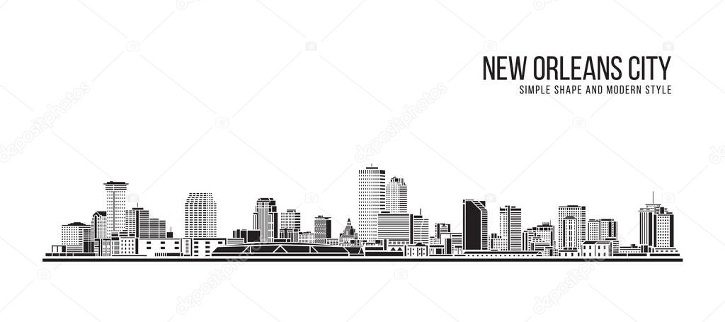 Cityscape Building Abstract Simple shape and modern style art Vector design -  New Orleans city