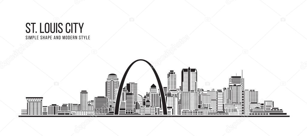 Cityscape Building Abstract Simple shape and modern style art Vector design - St. Louis city
