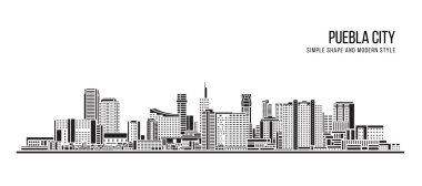 Cityscape Building Abstract shape and modern style art Vector design -  Puebla city