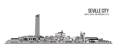 Cityscape Building Abstract shape and modern style art Vector design -  Seville city