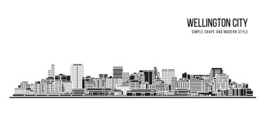 Cityscape Building Abstract shape and modern style art Vector design -    Wellington city