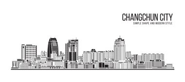 Cityscape Building Abstract Simple shape and modern style art Vector design -  Changchun city