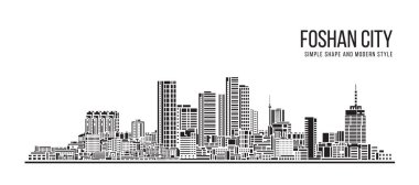 Cityscape Building Abstract Simple shape and modern style art Vector design - Foshan city