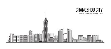 Cityscape Building Abstract Simple shape and modern style art Vector design -  Changzhou city