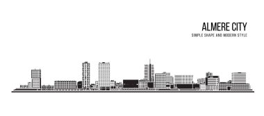Şehir Binası Soyut Şekil ve Modern Stil Sanat Vektörü Tasarımı - Almere Şehri