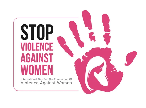 International Day Elimination Violence Woman Banner Pink Woman Cry Hand — Stock vektor