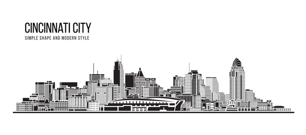 Cityscape Building Abstract Simple shape and modern style art Vector design -  Cincinnati city