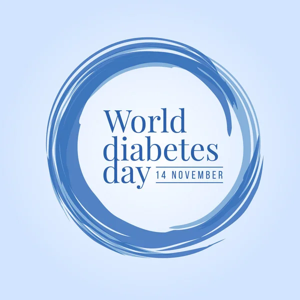 World Diabetes Day Banner Text Blue Ink Circle Rign Sign — Stockvector