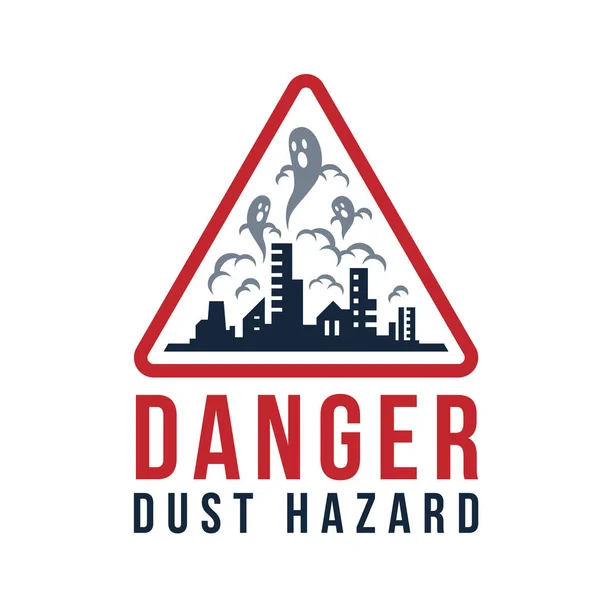 Danger Dust Hazard Concept Dust Devil Cities Dust Pollution Red — Stock Vector