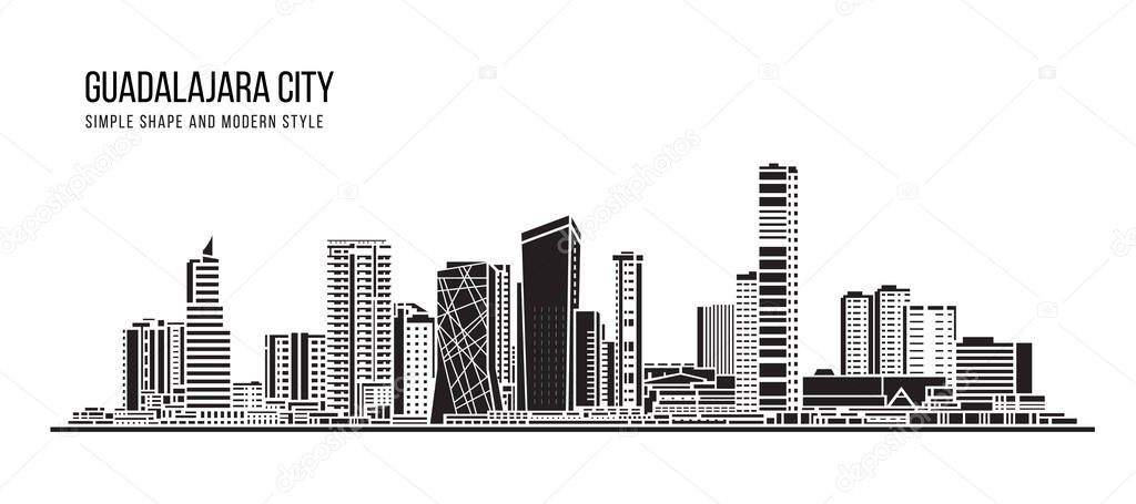 Cityscape Building Abstract shape and modern style art Vector design -  Guadalajara city