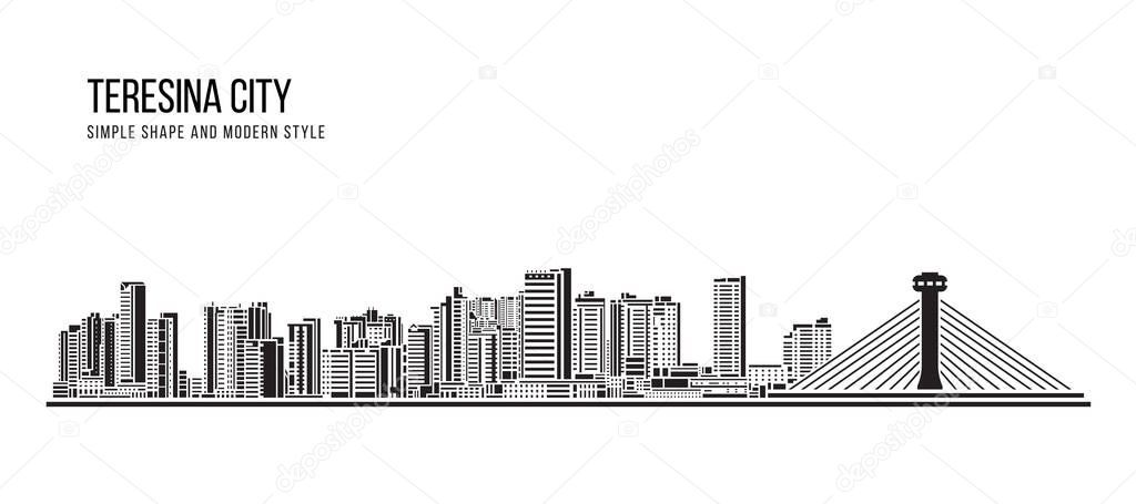 Cityscape Building Abstract shape and modern style art Vector design -  Teresina city (brazil)