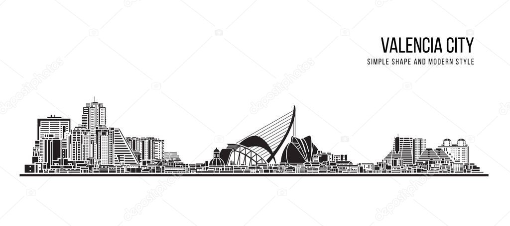 Cityscape Building Abstract shape and modern style art Vector design -   Valencia city