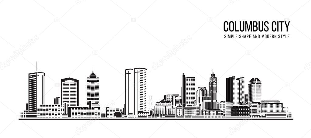 Cityscape Building Abstract Simple shape and modern style art Vector design - Columbus city