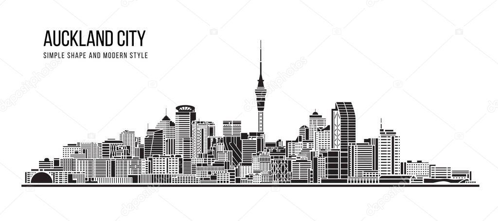 Cityscape Building Abstract shape and modern style art Vector design -    Auckland city