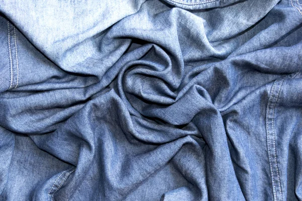 Fondo Abstracto Círculo Lujo Ola Flores Pliegues Ondulados Textura Jeans — Foto de Stock