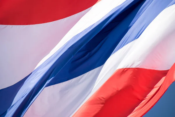 Close Vliegen Thaise Vlag Abstracte Achtergrond — Stockfoto