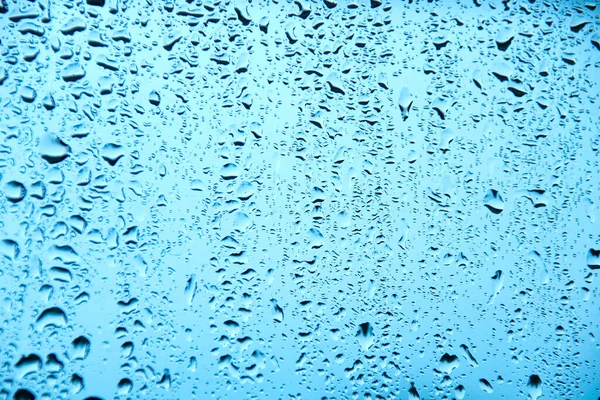 Wasserblasentropfen Regentropfen Auf Glas Und Tropfen Nach Unten — Stockfoto