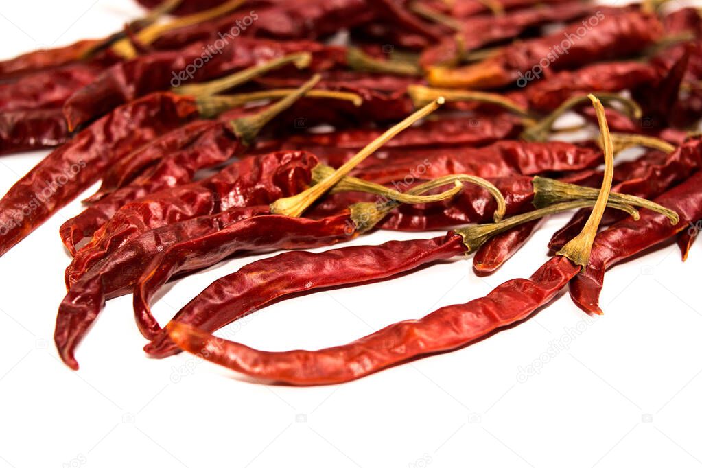 Dry Red Chilli isolate on white background