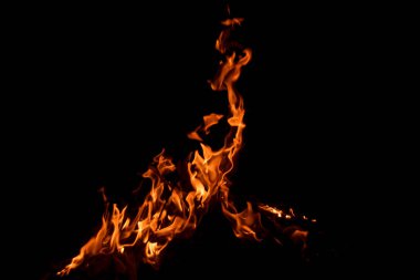 Alev ateşi siyah arkaplanda izole