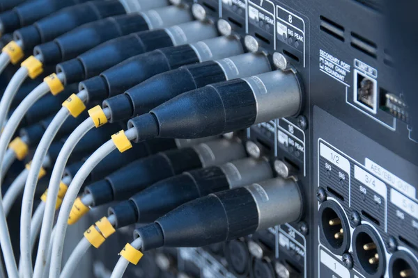 Close Audio Signal Cable Plug Port — Stock Photo, Image