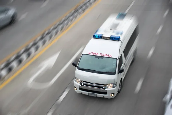Top View Emergency Vehicle Motion Speed Road — Stock Photo, Image