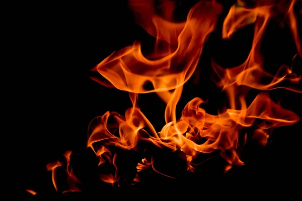 Flame Fire Textura Abstrato Fundo Preto — Fotografia de Stock