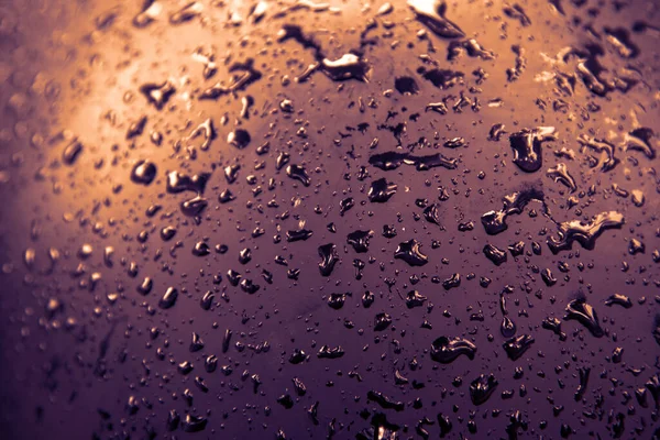 Astratto Goccia Acqua Pioggia Texture Nera Sfondo Con Orang Viola — Foto Stock