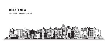Şehir Binası Soyut Basit şekil ve modern tarz sanat vektörü tasarımı - Bahia Blanca şehri