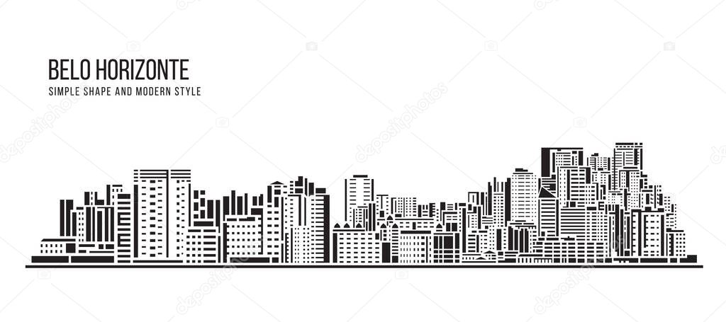 Cityscape Building Abstract Simple shape and modern style art Vector design - Belo Horizonte city