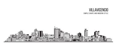 Şehir Binası Soyut Basit şekil ve modern tarz sanat vektörü tasarımı - Villavicencio