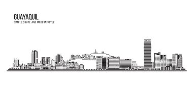 Şehir Binası Soyut Basit şekil ve modern tarz sanat vektörü tasarımı - Guayaquil