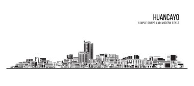 Şehir Binası Soyut Basit şekil ve modern tarz sanat vektörü tasarımı - Huancayo şehri