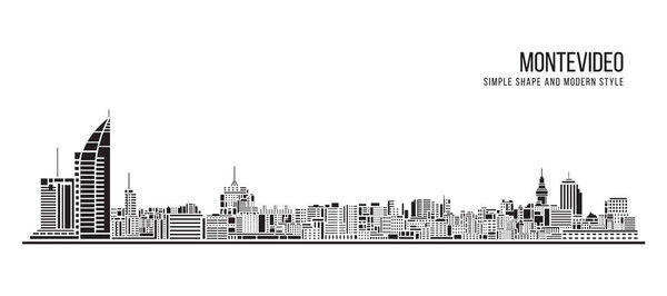 Реферат Cityscape Building Simple shape and modern style art Vector design - Montevideo, Uruguay